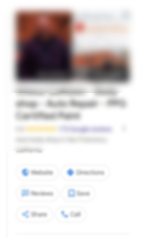 Google Business Profile listing example with reviews and business details