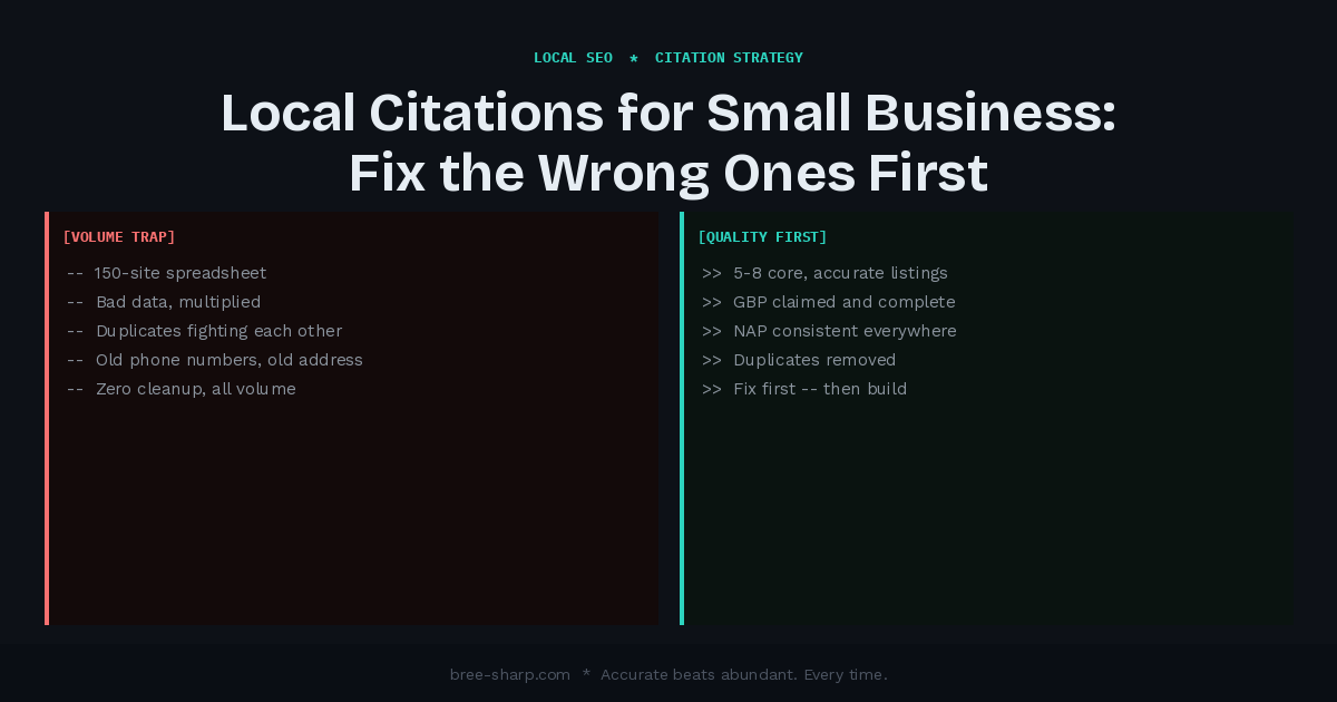 Citation strategy comparison: volume trap vs. quality-first approach for local SEO