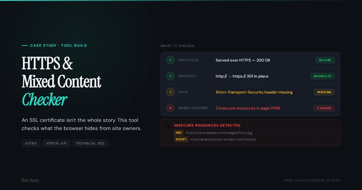 HTTPS and Mixed Content Checker tool build case study