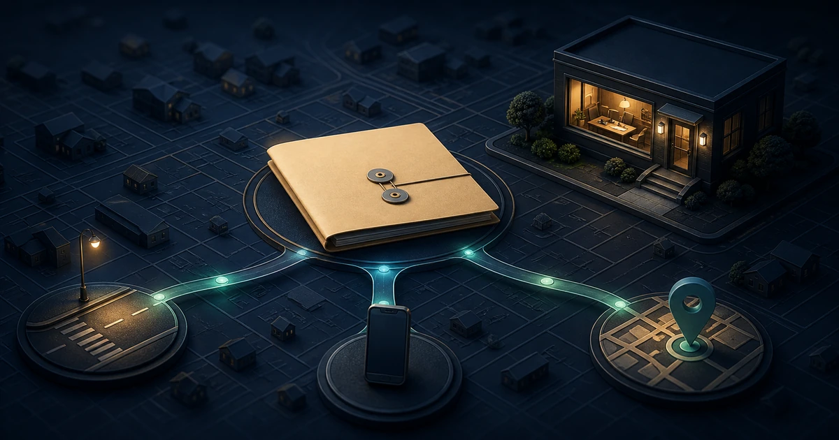 Three local search paths leading to a case folder and small law office