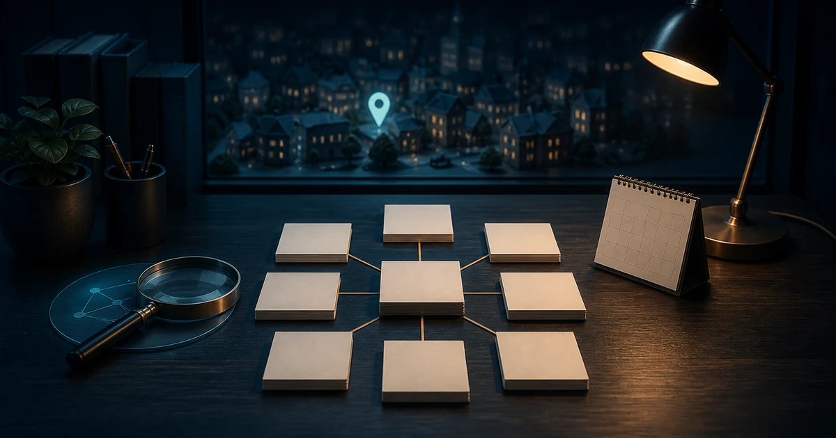 A focused small-firm page plan with a local map and technical check